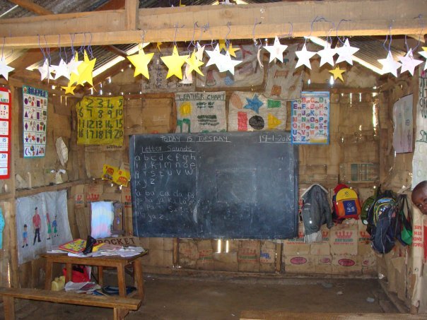 Classroom with whiteboard in school