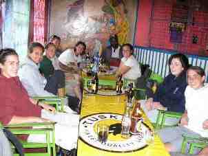 Having dinner on the 4 week tour of Kenya
