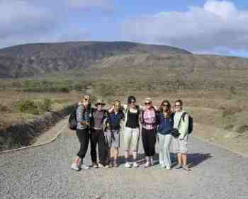 Group photo behind the mountains 