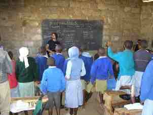 People standing in the local school 